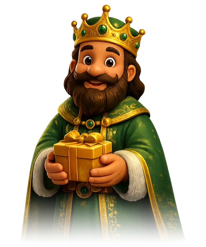 Rey Gaspar con un regalo